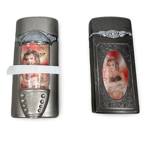 Vintage Nudie Girl Cigarette Lighters Retro Collectible Lot of 2 Naked Nude - Picture 1 of 9